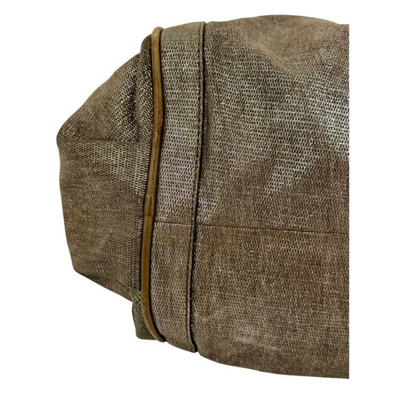 Vintage Chloé Shimmer Suede Satchel Handbag w/Dual Handles Zip Closure Logo Y2K - Picture 10 of 16